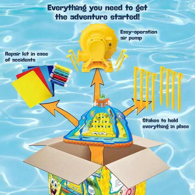 Alt view image 5 of 7 - Sunny and Fun Ultra Climber Inflatable Water Slide Park Heavy-Duty for Outdoor Fun - Climbing Wall, Two Slides & Splash Pool Easy to Set Up & Inflate with Included Air Pump & Carrying Case