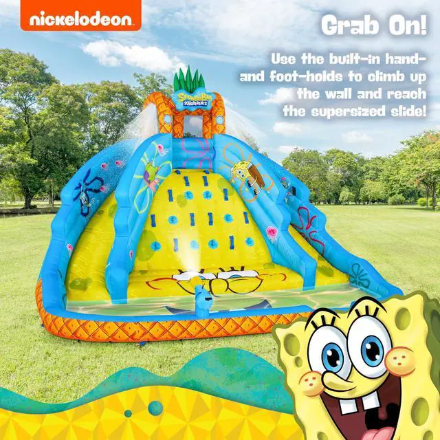 Alt view image 6 of 7 - Sunny and Fun Ultra Climber Inflatable Water Slide Park Heavy-Duty for Outdoor Fun - Climbing Wall, Two Slides & Splash Pool Easy to Set Up & Inflate with Included Air Pump & Carrying Case