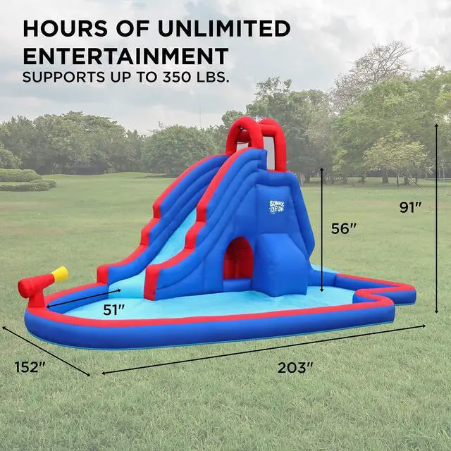 Alt view image 3 of 7 - Sunny & Fun Deluxe Inflatable Water Slide Park