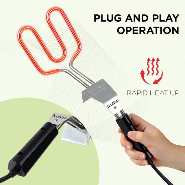 Alt view image 3 of 7 - Ivation Premium 500W Electric Charcoal Starter (Small) Quickly Ignite BBQ Grills Without Lighter Fluid or Matches Double-Ring Design with Longer, Angled Handle Safely Heats in Just 6 Minutes