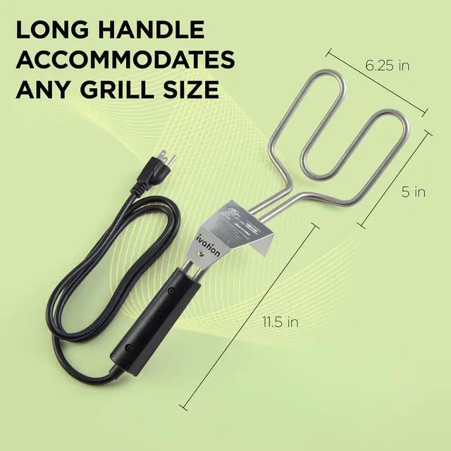 Alt view image 2 of 7 - Ivation Premium 500W Electric Charcoal Starter (Small) Quickly Ignite BBQ Grills Without Lighter Fluid or Matches Double-Ring Design with Longer, Angled Handle Safely Heats in Just 6 Minutes