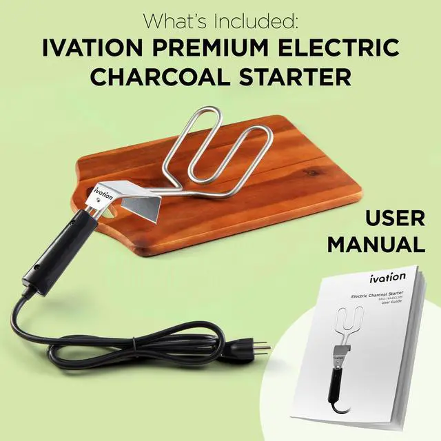 Alt view image 6 of 7 - Ivation Premium 500W Electric Charcoal Starter (Small) Quickly Ignite BBQ Grills Without Lighter Fluid or Matches Double-Ring Design with Longer, Angled Handle Safely Heats in Just 6 Minutes