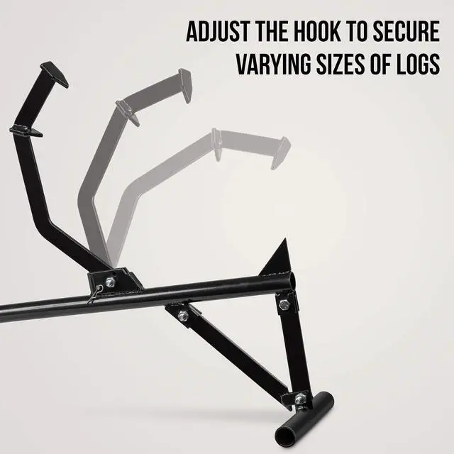 Alt view image 3 of 7 - Right Hand Timberjack Triple Thick Log Lifter That Never Bends, Heavy-Duty Log Jack Helps You Lift, Move & Chainsaw Timber, Lumber & Wood, Grip Handle, Thick Heavy Steel Body, Adjustable Hook