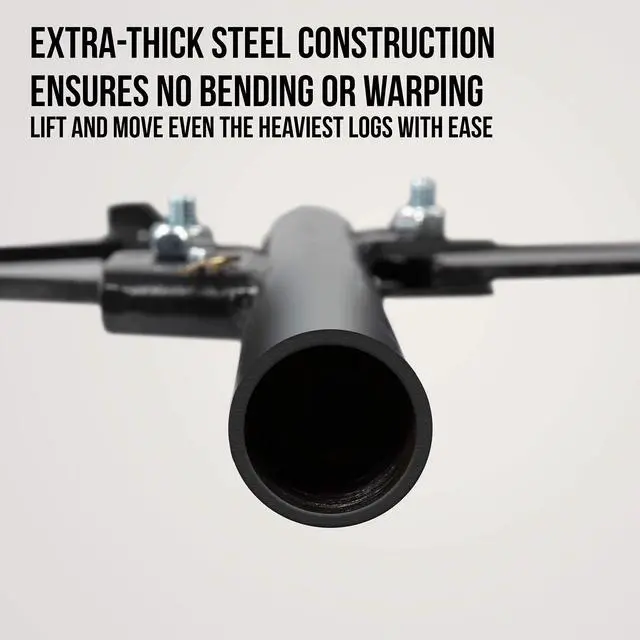 Alt view image 6 of 7 - Right Hand Timberjack Triple Thick Log Lifter That Never Bends, Heavy-Duty Log Jack Helps You Lift, Move & Chainsaw Timber, Lumber & Wood, Grip Handle, Thick Heavy Steel Body, Adjustable Hook