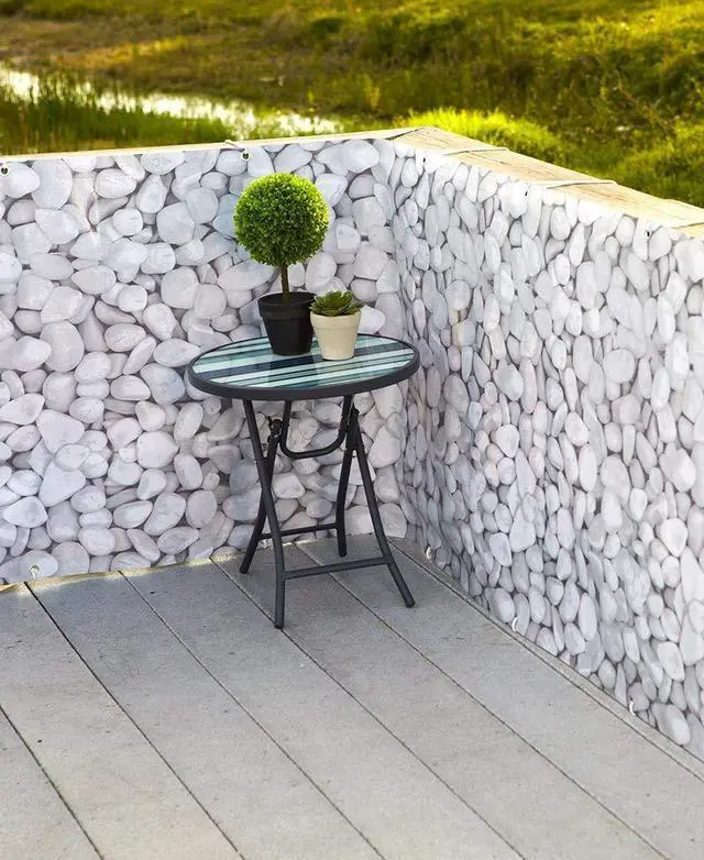 Main image of Decorative 15ft. Pebble Design Deck And Fence Privacy Screen Netting By SkyMall