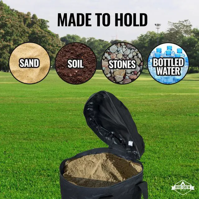 Alt view image 3 of 4 - HIke Crew Pop Up Weights for Gazebo (4 Pack), Sand Filled for Stability, Black