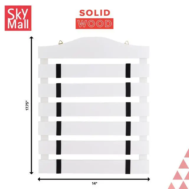 Alt view image 2 of 6 - SkyMall Solid Wood Martial Arts Belt Display Rack - White