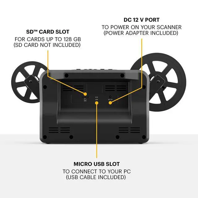 Alt view image 5 of 7 - KODAK REELS 8mm & Super 8 Films Digitizer Converter with Big 5 Screen, Scanner Converts Film Frame by Frame to Digital MP4 Files for Viewing, Sharing & Saving on SD Card for 3 4 5 7 and 9 Reels
