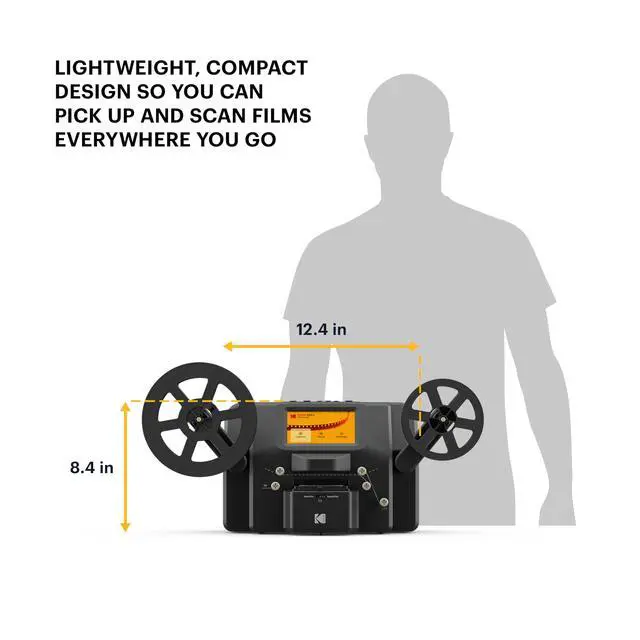Alt view image 4 of 7 - KODAK REELS 8mm & Super 8 Films Digitizer Converter with Big 5 Screen, Scanner Converts Film Frame by Frame to Digital MP4 Files for Viewing, Sharing & Saving on SD Card for 3 4 5 7 and 9 Reels