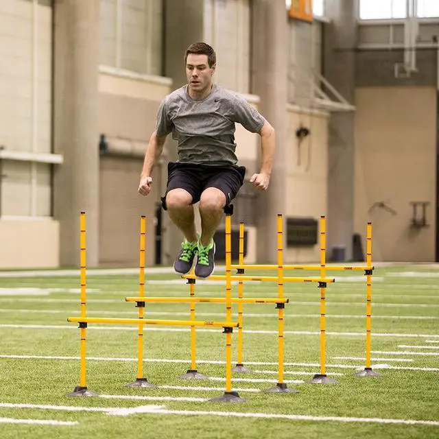 Alt view image 5 of 5 - Power Systems Plyo Hurdles, Adjustable from 12 to 40 Inches, Set of 4, Yellow (22050)