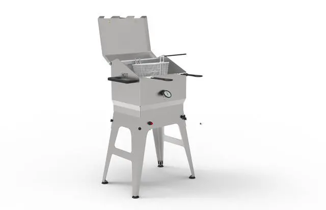 Alt view image 2 of 2 - Hike Crew Outdoor 7.44-Gallon Propane Deep Fryer 57,000 BTU for Camping & Backyard Kitchen with Push Ignition, 3 Stainless Fry Baskets, Built-In Thermometer, Gas Regulator & Drain Valve