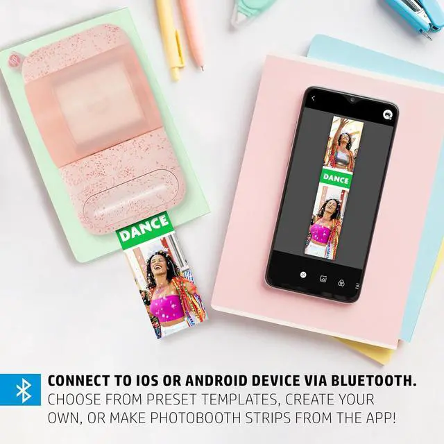 Alt view image 2 of 7 - HP Sprocket Panorama Instant Portable Color Label & Photo Printer with Bluetooth