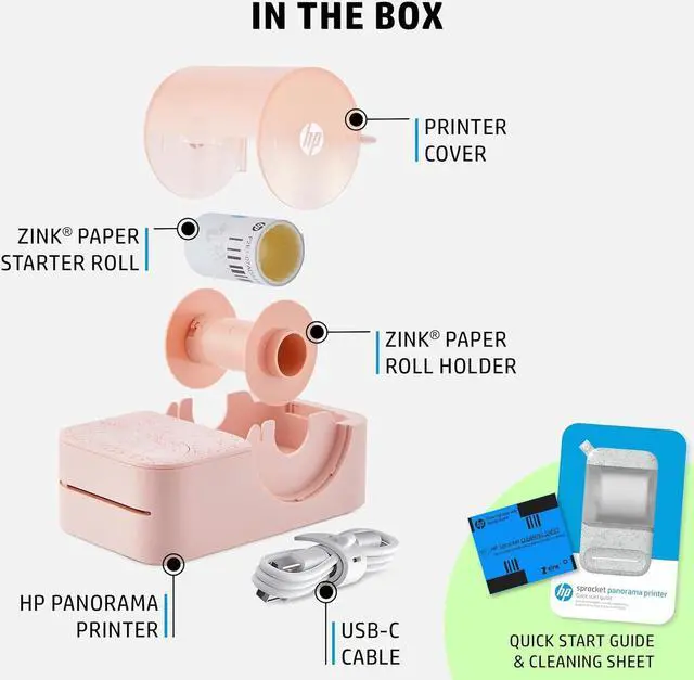 Alt view image 3 of 7 - HP Sprocket Panorama Instant Portable Color Label & Photo Printer with Bluetooth