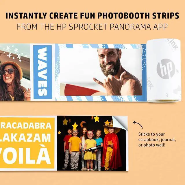 Alt view image 5 of 7 - HP Sprocket Panorama Instant Portable Color Label & Photo Printer with Bluetooth White