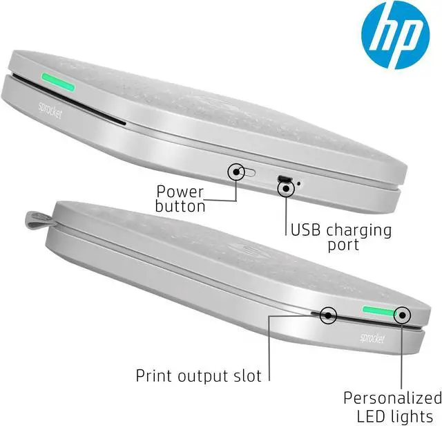 Alt view image 4 of 7 - HP Sprocket 3x4 Instant Photo Printer Prints 3.5x4.25 Photos from iOS & Android - White