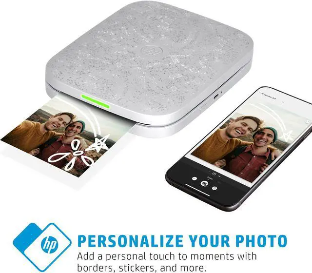 Alt view image 5 of 7 - HP Sprocket 3x4 Instant Photo Printer Prints 3.5x4.25 Photos from iOS & Android - White