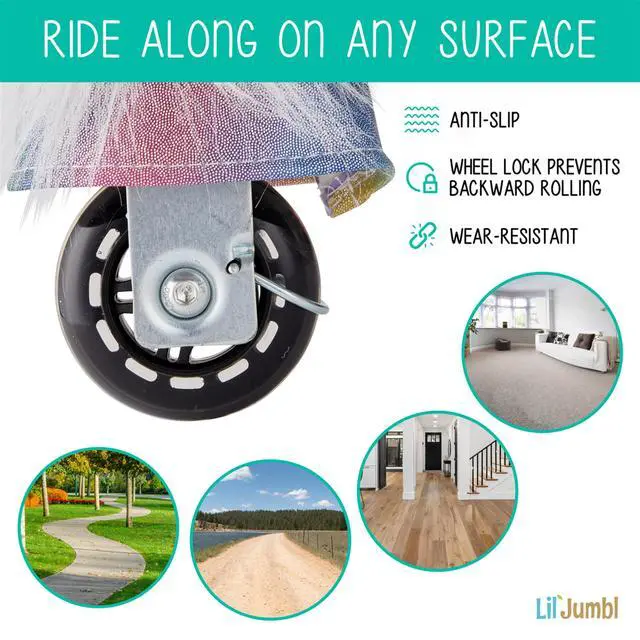 Alt view image 6 of 7 - Lil' Jumbl Ride on Horse, Kids Ride on Toy with Realistic Sounds & Rolling Wheels (Rainbow)