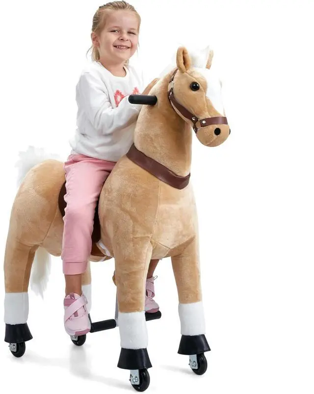 Main image of Lil' Jumbl Ride on Horse, Kids Ride on Toy with Realistic Sounds & Rolling Wheels (Off-White)