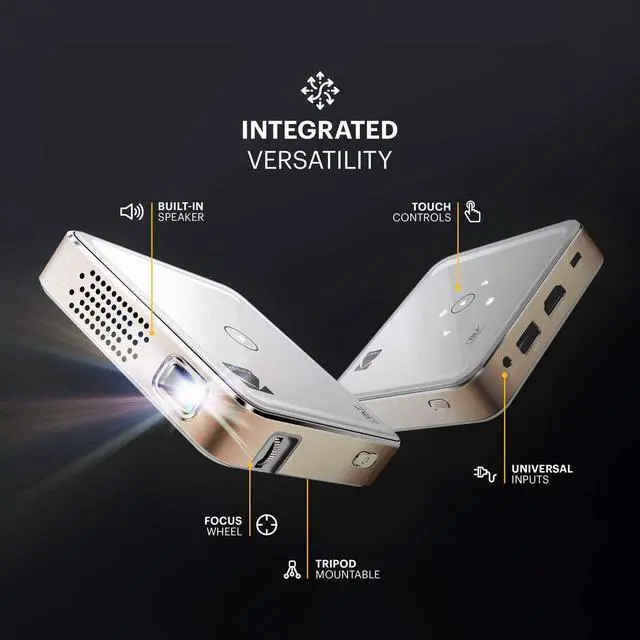 Alt view image 2 of 7 - Kodak Luma 75 Ultra Mini Projector, HD 1080p Support DLP Pico Projector with Built-in Speaker - White
