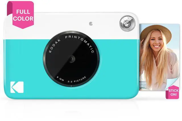 Alt view image 2 of 7 - Kodak Printomatic 5MP Instant Print Camera (Blue) & Zink Photo Paper (75 Sheets) Bundle