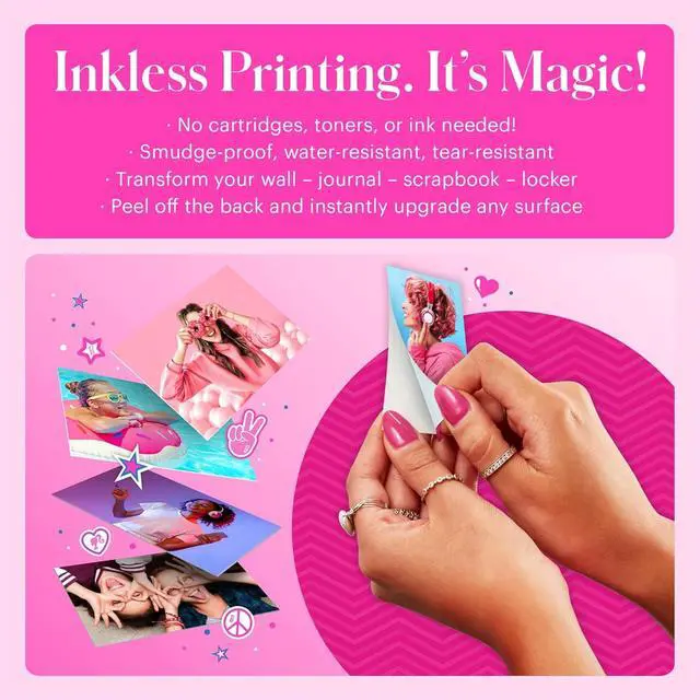 Alt view image 4 of 7 - Kodak x Barbie Printomatic Instant Print Camera Signature Style, Case + Paper (20 Sheets) - Bundle