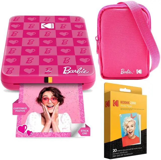 Main image of Kodak x Barbie Step Slim Instant Photo Printer, 2x3" Portable Printer Iconic Style - Bundle