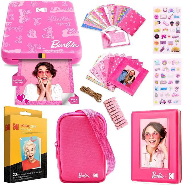 Main image of Kodak x Barbie Step Slim Wireless Instant Portable Photo Mobile Printer Gift Bundle, Signature Style