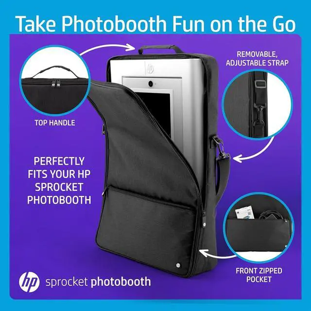 Alt view image 2 of 6 - HP Premium Carrying Padded Storage Case w/Removable Shoulder Strap for Sprocket Photobooth (Black)