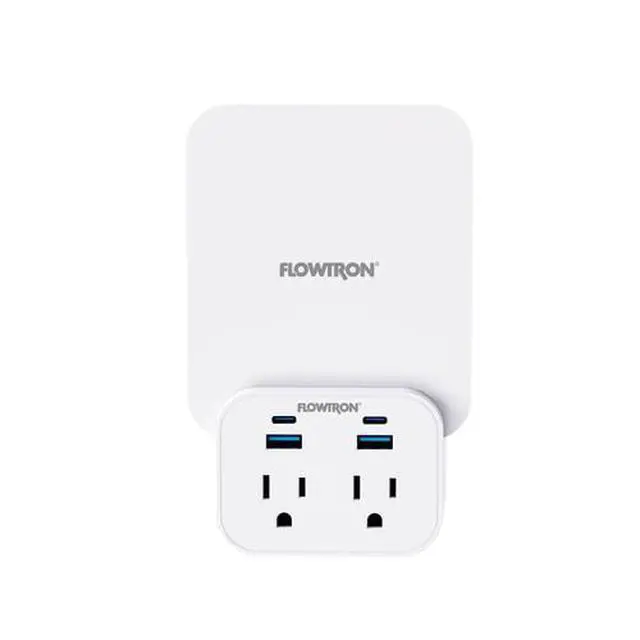 Alt view image 4 of 5 - Flowtron Plug-in Fly Trap with Dual AC Outlets, USB Ports & Replaceable Adhesive Boards