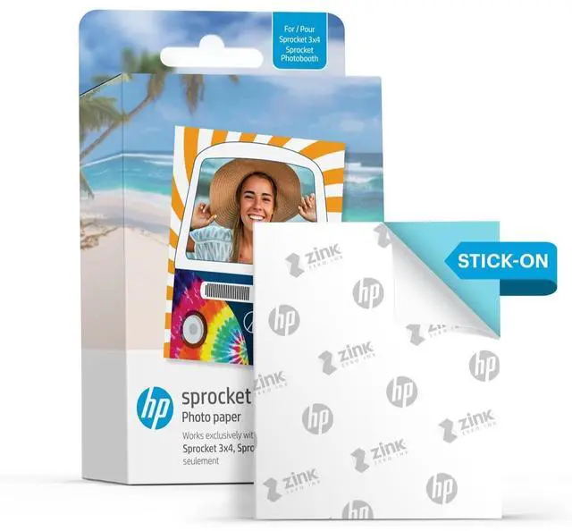 Alt view image 3 of 7 - HP Sprocket 3.5 x 4.25 Zink Sticky-Backed Photo Paper (1000 Pack) Compatible with HP Sprocket 3x4 Photobooth and Photo Printer