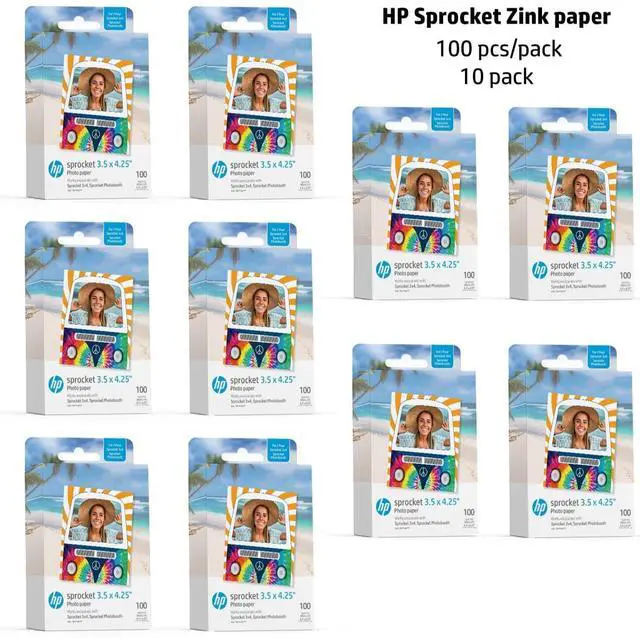 Alt view image 2 of 7 - HP Sprocket 3.5 x 4.25 Zink Sticky-Backed Photo Paper (1000 Pack) Compatible with HP Sprocket 3x4 Photobooth and Photo Printer