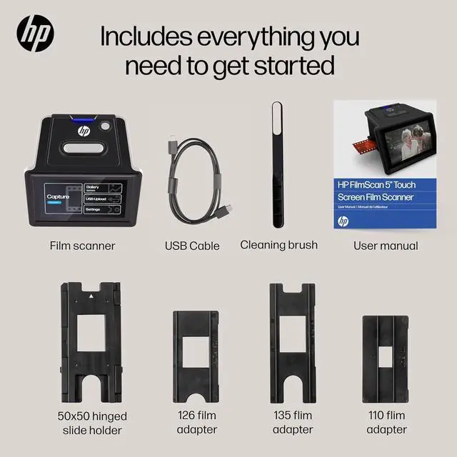 Alt view image 4 of 7 - HP FilmScan Film & Slide Scanner with 5" Touch Screen, Film Scanner Convert Negatives to Digital 22MP JPEG