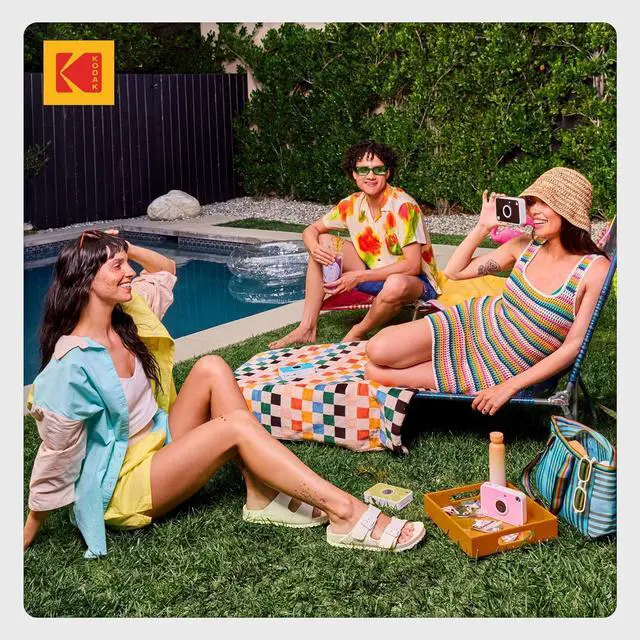 Alt view image 6 of 6 - KODAK Printomatic+ Instant Print Digital Camera Starter Bundle + Carrying Case (Blue) + Zink 20pk Sticky-Back Photo Paper - 10MP, Full-Color Photos, RGB LED Status Indicator - Black