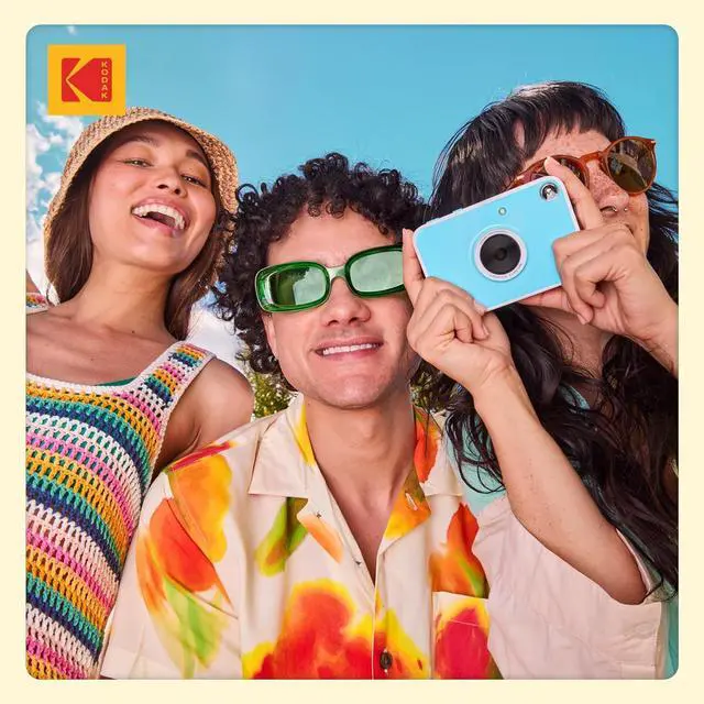 Alt view image 4 of 7 - KODAK Printomatic+ Full Color Instant Print Digital Camera Gift Bundle + Case + Zink 2x3" Sticky Back Photo Paper 20pk + Album + Sticker Sets + Sticker Frames + Hanging Frames + Markers - Yellow