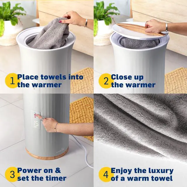 Alt view image 4 of 7 - Live Fine Towel Warmer | Bucket Style Luxury Heater with LED Display, Adjustable Timer, Auto Shut-Off | Fits 40 x 70 Oversized Towel