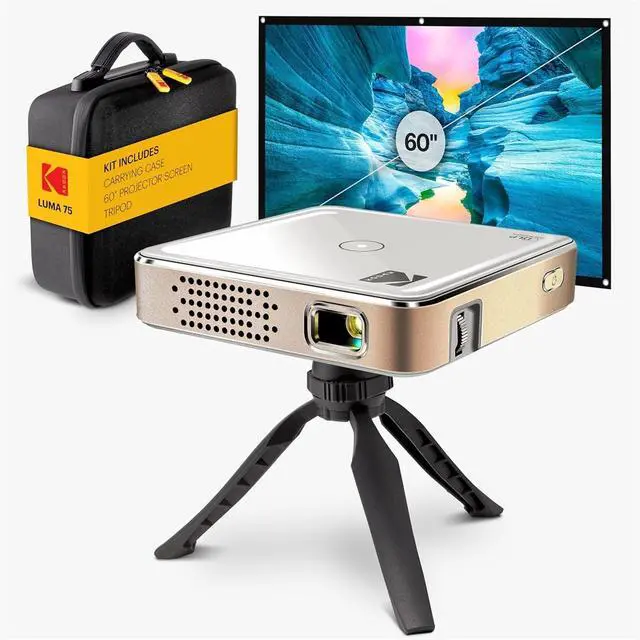 Main image of Kodak Luma 75 Ultra Mini Projector, Portable Pico Projector with 60" Screen, Tripod & Case (White)