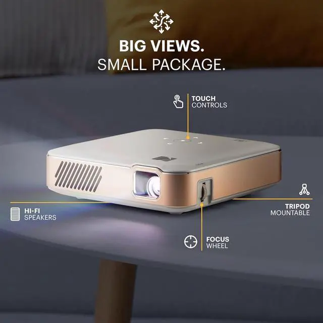 Alt view image 3 of 7 - Kodak Luma 450 Smart Projector, Full HD Portable Pico Projector with 80" Screen, Tripod, Remote & Case