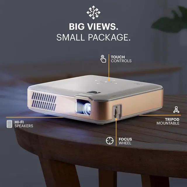 Alt view image 2 of 7 - Kodak Luma 400 Smart Projector, HD Portable Pico Projector with 80" Screen, Remote, Tripod & Case