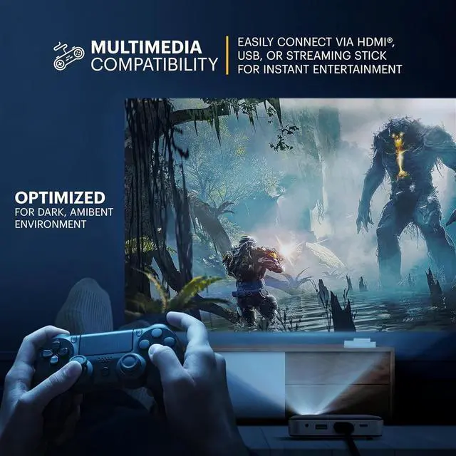 Alt view image 7 of 7 - Kodak Luma 150 Pico Projector, Rechargeable Ultra Mini Projector with Overhead Tripod & Case