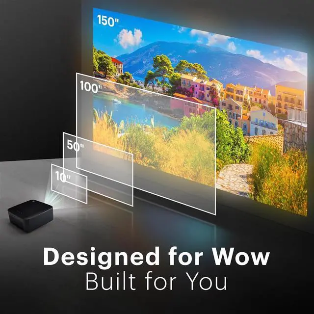 Alt view image 5 of 6 - Kodak FLIK X20 Smart Projector, 1080p Portable Projector with Google TV Dongle Built-In (Black)
