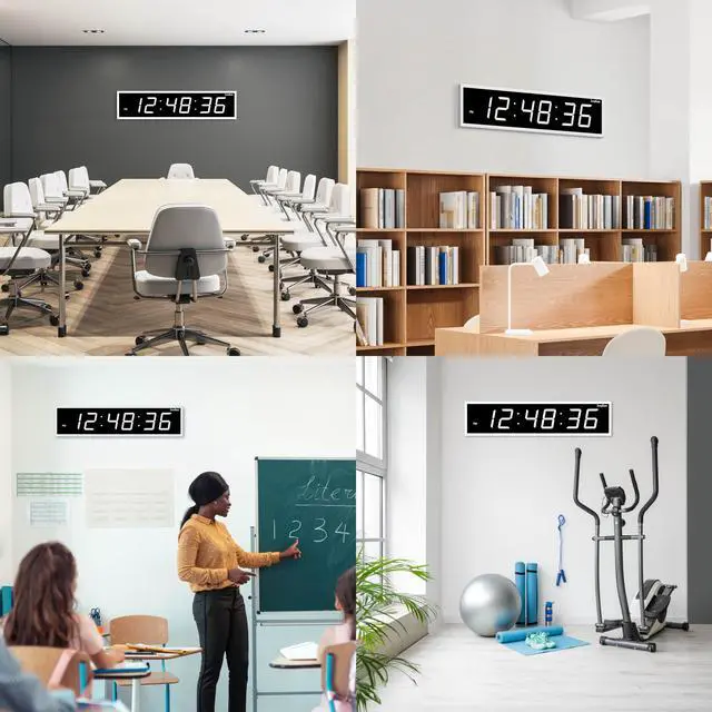 Alt view image 2 of 7 - Ivation Huge Large Big Oversized Digital LED Clock - Shelf or Wall Mount (36 Inch - White) | 6-Level Brightness, Mounting Holes & Hardware