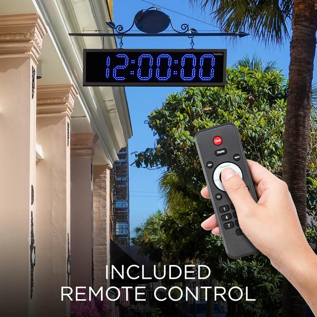 Alt view image 6 of 6 - Ivation 24" Outdoor Digital Clock, Waterproof LED Display, Auto Time Sync, Temp, Date & Timer
