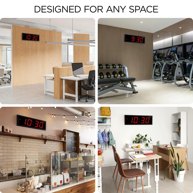 Alt view image 5 of 7 - Ivation 24" Digital Wall Clock, Big LED Display, Timer, Alarms, Auto Brightness, Remote