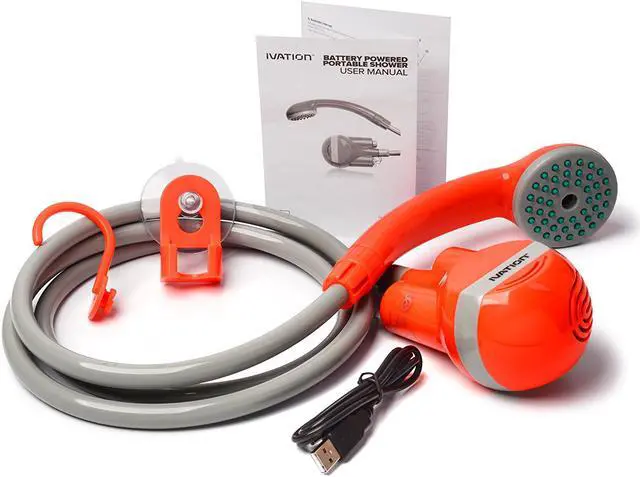 Alt view image 5 of 8 - Ivation Battery-Powered Handheld Portable Shower - Turns Water from Bucket/Sink Into Steady, Gentle Stream - Built-In 2200mAh Rechargeable Battery