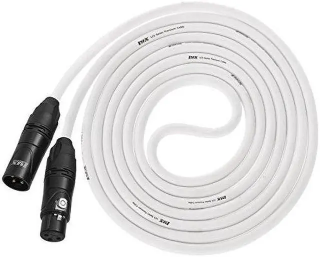 Main image of LyxPro Balanced XLR Cable 10 ft Microphone Cable, Powered Speakers , White