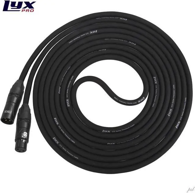 Main image of LyxPro 25 ft High End XLR cable 4-Conductor Star Quad Microphone Cable - Black