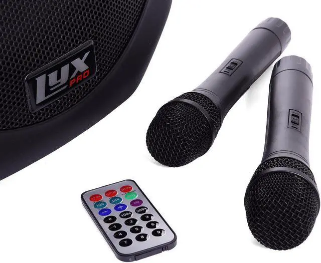 Alt view image 4 of 7 - LyxPro 12” Battery PA Speaker w/ 2 Wireless Microphones , Blootuth MP3 USB SD
