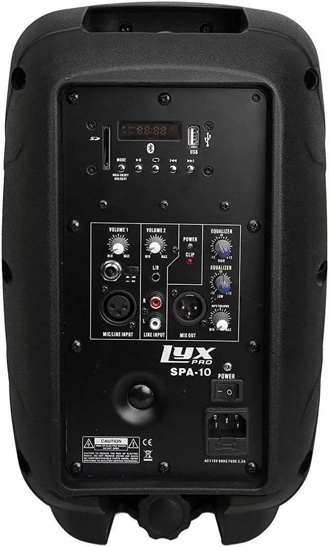 Alt view image 2 of 9 - Small PA System, 100w RMS Power Active Speaker, Bluetooth SD USB MP3 AUX Input