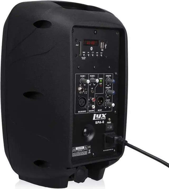 Alt view image 5 of 9 - Small PA System, 100w RMS Power Active Speaker, Bluetooth SD USB MP3 AUX Input