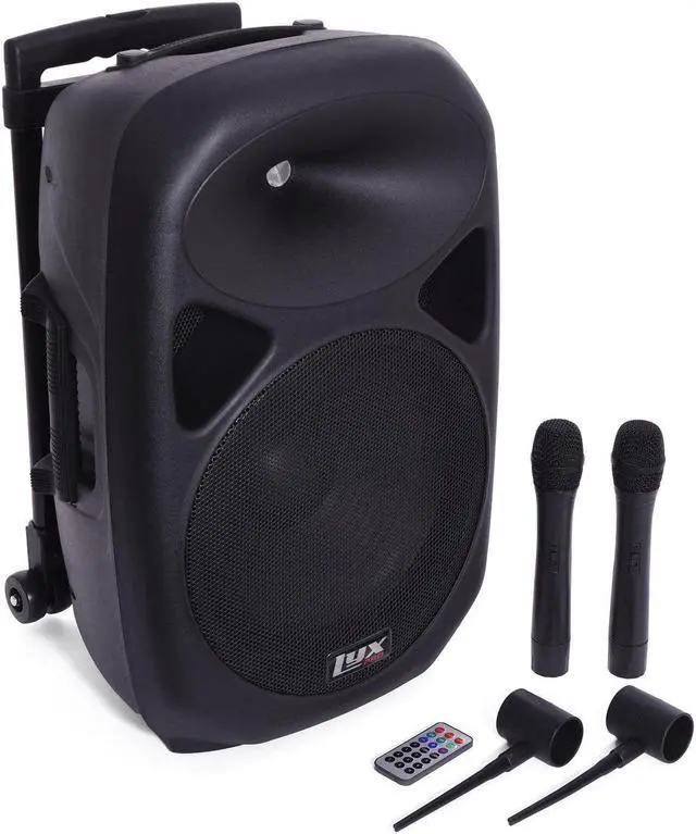 Alt view image 3 of 7 - LyxPro 12” Battery PA Speaker w/ 2 Wireless Microphones , Blootuth MP3 USB SD